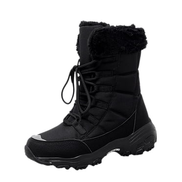 XZNGL Bottes pour Femmes Hiver Bottes d'Hiver pour Femmes Bottes d'Hiver Extérieures avec Velours Antidérapant Plateforme Mi-Tube Bottes de Neige