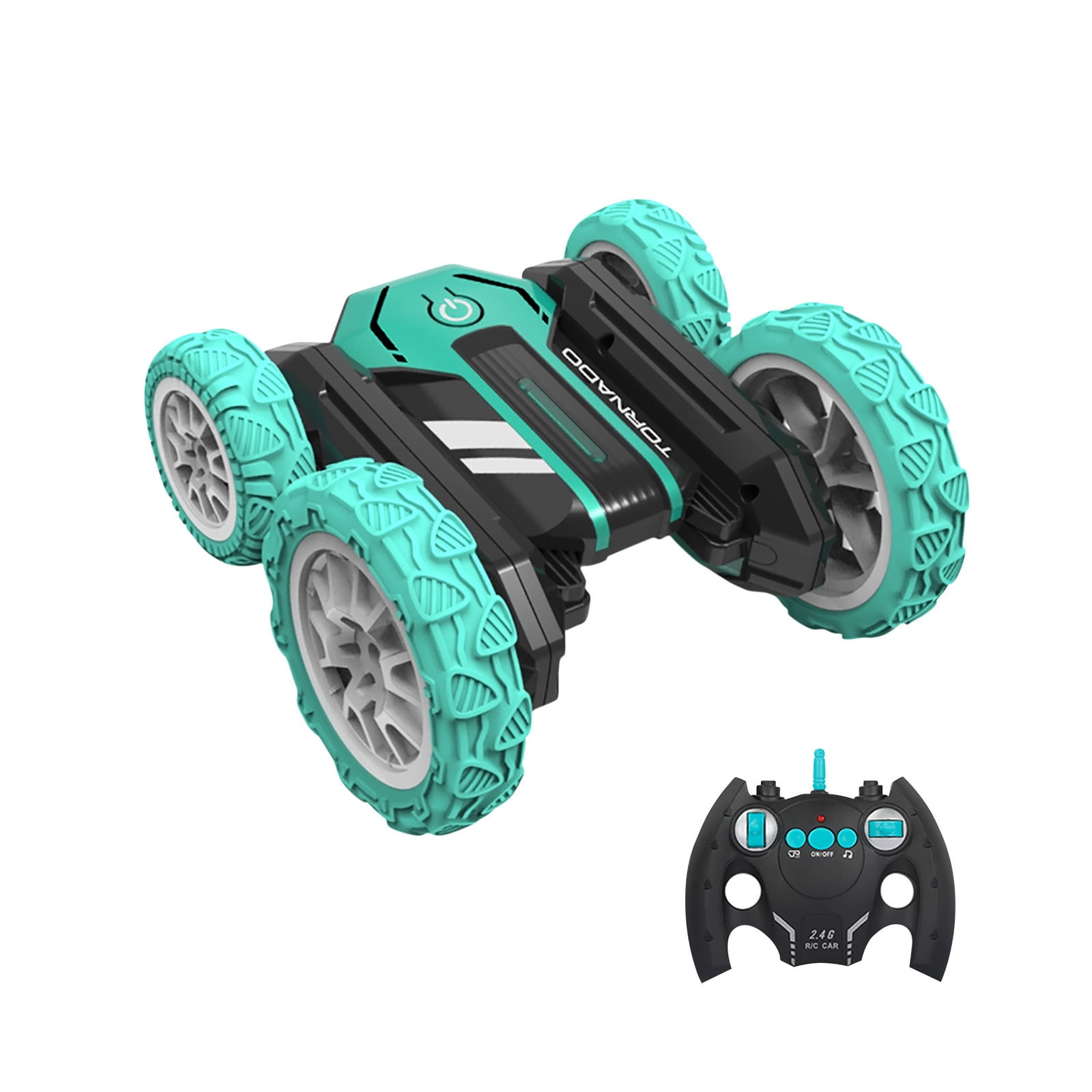 Green Induction Remote Control Stunt Car With High-Speed Rotation And Deformation, Double-Sided Off-Road Vehicle, Rechargeable Rc Toy With Lights For Kids (1.08 Lbs)