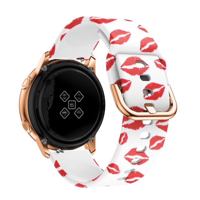 ALMNVO (Single pack 3pack) 20mm Compatible with Galaxy Watch 5 4 40/44mm Watch 5 Pro 45mm Samsung Galaxy Watch 4 Classic 42/46mm Galaxy Watch Active 2/3 Flower Silicone Pattern Replacement Strap