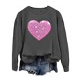 thumbnail image 3 of Mode Femme Décontractée Couleur Unie Ample Manches Longues Imprimé Lettre Col Rond Chandail à Capuchon 2t Fermeture à Glissière Chandail à Capuchon Fille Chandail à Capuchon Deux Pièces Robe Chandail Français Doublée Veste Femme Décontractée Chaude Hauts Femme, 3 of 4