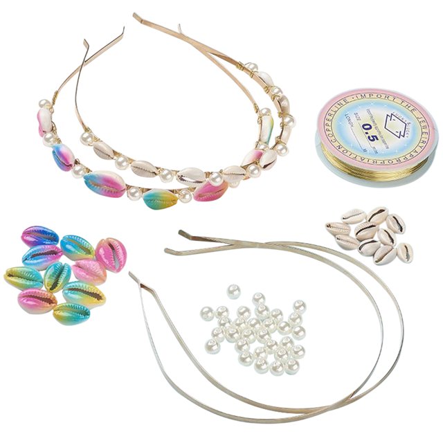 Bangcool Headband Making Kit Shell Fake Pearl DIY Headband Kit Hair Accessories for Girl