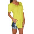 thumbnail image 1 of CEHVOM Fashion Woman V-Neck Short Sleeve Tops T-Shirt Summer Solid Loose Blouse, 1 of 5