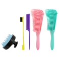 thumbnail image 1 of 5Pcs Detangling Hair Brush Set Detangler Brush with Edge Brush Rat Tail Comb Cutting Comb Set, 1 of 8