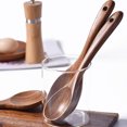 thumbnail image 4 of Baohd Brown Beautiful Texture Wooden Kitchen Utensils Home Cooks Wooden Spoons For Cooking Choose Wood Soup Ladle 1Set, 4 of 6