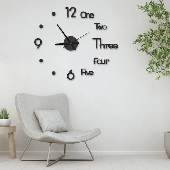 Iumwxz wall clock Large Wall Clock Watch DIY Sticker Wall Clocks Pared Home Decoration Special Living Room Home Decoration Office Shop Art Decor horloge murale Black Acrylic Today Discount