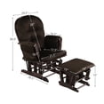 thumbnail image 2 of Patiojoy Nursery Glider and Ottoman, Adult Rocking Chair with Storage Pocket for Bedroom and Living Room, Brown, 2 of 5