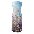 thumbnail image 5 of TJAZFJPA Robes pour Femmes Robes d'Été Robe de Travail Sans Manches Robe à Manches Courtes Imprimée Col en V Robe Décontractée pour Femmes Robe Maxi Grande Taille Robes Noires à Nouer pour Femmes Robe de Sortie, 5 of 5