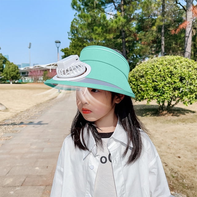 Kcavykas Home, Kitchen, Refrigerator Storage,Hat with Fan for Women - Fan Visor Hat - Three Gear Mediation And Large Area Sun Protection