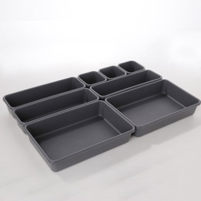 Interlocking Desk Drawer Organizer Tray Plastic Shallow Narrow Drawer Organizers Separators