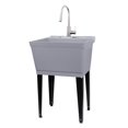 thumbnail image 1 of Cuve Utilitaire pour Évier à Lessive avec Robinet à Haut Arc en Acier Inoxydable à Bec Rétractable par JS Jackson Supplies, Éviers Robustes avec Trousse d'Installation pour Salle de Lavage, Atelier, sous-Sol, Garage, Lavabo à Pente, Cuve Grise, 1 of 4