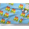 thumbnail image 3 of Soimoi Viscose Chiffon Fabric Branch & Colorful Parrot Bird Print Fabric by The Yard 42 Inch Wide, 3 of 3