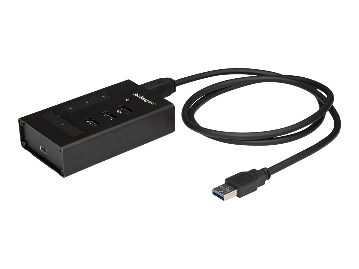 StarTech.com 4 Port USB Hub - USB A to 1 x USB C and 3 x USB A - Mountable - Industrial - Powered USB Hub - USB Port Expander - USB 3.0 Hub