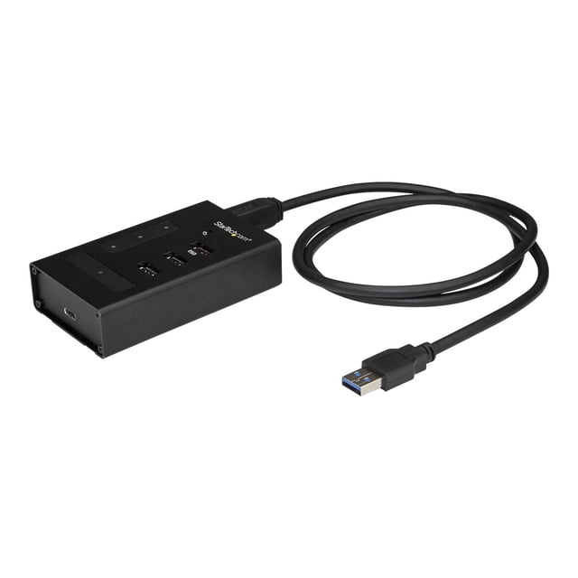 StarTech.com 4 Port USB Hub - USB A to 1 x USB C and 3 x USB A - Mountable - Industrial - Powered USB Hub - USB Port Expander - USB 3.0 Hub