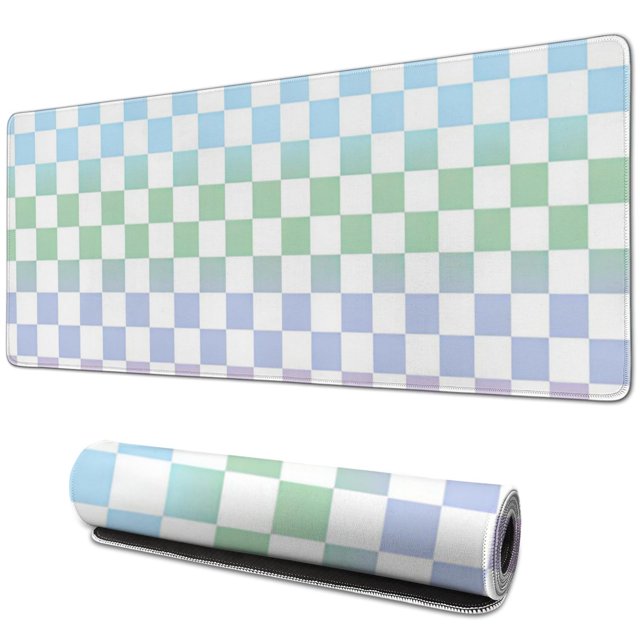 Retro Chess Board Desk Mat,Orange Checker Gaming Mouse Pad,XXL Extended Mouse Pad Mat for Office,Computer,Keyboard with Non-Slip Base Stitched Eges Mousepad ,31.5x11.8in