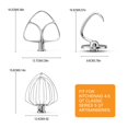 thumbnail image 4 of Stainless Steel Stand Mixer Attachments 3-Piece for KitchenAid Mixer and 4.5-5 Quart Bowl (K45WW 6-Wire Whip, 4.5-5QT Flat Beater, 4.5-5QT Dough Hook, 4 of 7