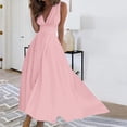 thumbnail image 5 of AherBiu Formal Dresses for Women Sleeveless Deep V Neck Ruched Flowy Evening Party Cocktail Maxi Dress, 5 of 5