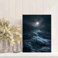 thumbnail image 2 of Qisvanset Moonlit Sea Wave Canvas Print 12x16 Inch Coastal Hotel Decor, 2 of 8
