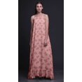 thumbnail image 4 of Bimba Robe de Nuit Imprimée Rose Saumon Oiseau Baies Rouges et Bulbul pour Femmes Nuisette à Bretelles Spaghetti Robe Maxi Vêtement de Nuit XXX-Large, 4 of 5