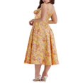thumbnail image 2 of Femmes Été Robe Sans Manches Spaghetti Sangle Côté Fente V Cou Midi Robes Moulantes, 2 of 5