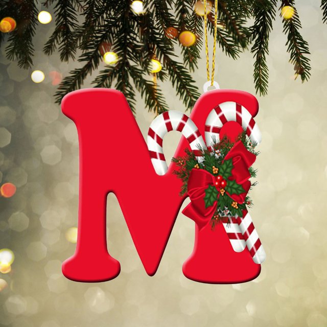 Vaidha 26 Letters Christmas Tree Decoration Pendant Christmas Tree Ornaments Personalized DIY Christmas Ornaments Christmas Decoration Xmas Tree Hanging Decor