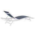 thumbnail image 3 of Modway Glimpse Modern Aluminum Patio Chaise Lounge Chair in Navy (Set of 2), 3 of 6