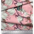thumbnail image 3 of Soimoi Pink Moss Georgette Fabric Floral & Bird Print Fabric by Yard 44 Inch Wide, 3 of 3