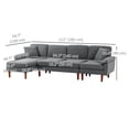 thumbnail image 3 of HOMCOM Changeable Sectional Sofa with Changeable Chaise Lounge, Inflatable, Dark Grey, 3 of 10