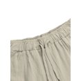 thumbnail image 4 of Innerwin Bottoms Solid Color Men Pants Outdoor Elastic Waist Loose Trousers Khaki L, 4 of 7