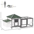 thumbnail image 3 of PawHut 77" Chicken Coop Hen House Rabbit Hutch Poultry Cage Pen Outdoor Backyard with Nesting Box Run White and Dark gray, 3 of 10