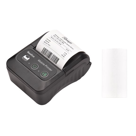 Bisofice Imprimante Thermique de Reçus Portable 58 mm 2 Pouces Mini Imprimantes de Poche Mobiles avec 1 Rouleau de Papier Thermique Connexion USB&Sans Fil BT Compatible avec Windows/Android/iOS pour Bureau Marché