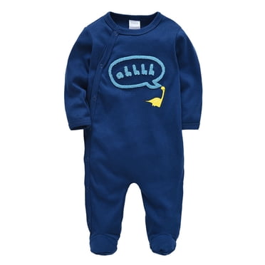 Pisexur Baby Boys Girls Rompers Long Sleeve Round Neck One Piece Toddler Romper Cotton Baby Girl Newborn Clothes Unisex Infant Clothes Jumpsuits 0-12 Months
