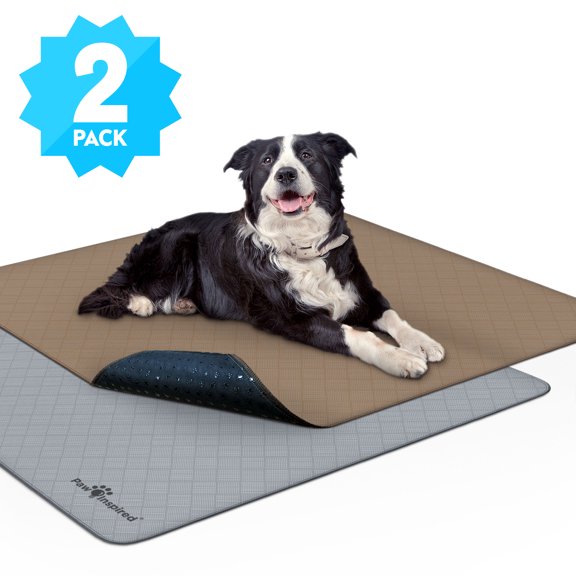 Paw Inspired Washable Dog Pee Pads, Reusable Puppy Training Pads, Waterproof Whelping Pads, Extra Large Potty Pads (104 x 104 cm, 2 Count)