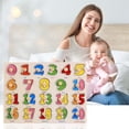 thumbnail image 2 of Jindong Kids Wooden Peg Puzzles Set with Alphabet Numbers Fruits Animals and Vehicles, 2 of 9