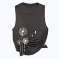 thumbnail image 4 of PVCS Women Dandelions Print Tank Fit O-Neck Sleeveless Block Shirts Tunic Tee Tops, 4 of 9