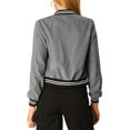 thumbnail image 3 of INSPIRE CHIC Blousons Bomber à Manches Longues pour Femmes à Col Montant, à Fermeture Éclair, avec Poches à Rabat, 3 of 7
