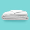 thumbnail image 1 of Sleepgram Housse de Couette Zippée en Coton Supima 400 Fils, Lit Simple, Blanc, 1 of 11