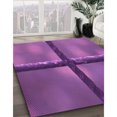 thumbnail image 3 of Ahgly Company Tapis d'Intérieur Lavable en Machine Carré Transitionnel Magenta Foncé Violet, 3 Pieds Carré, 3 of 7