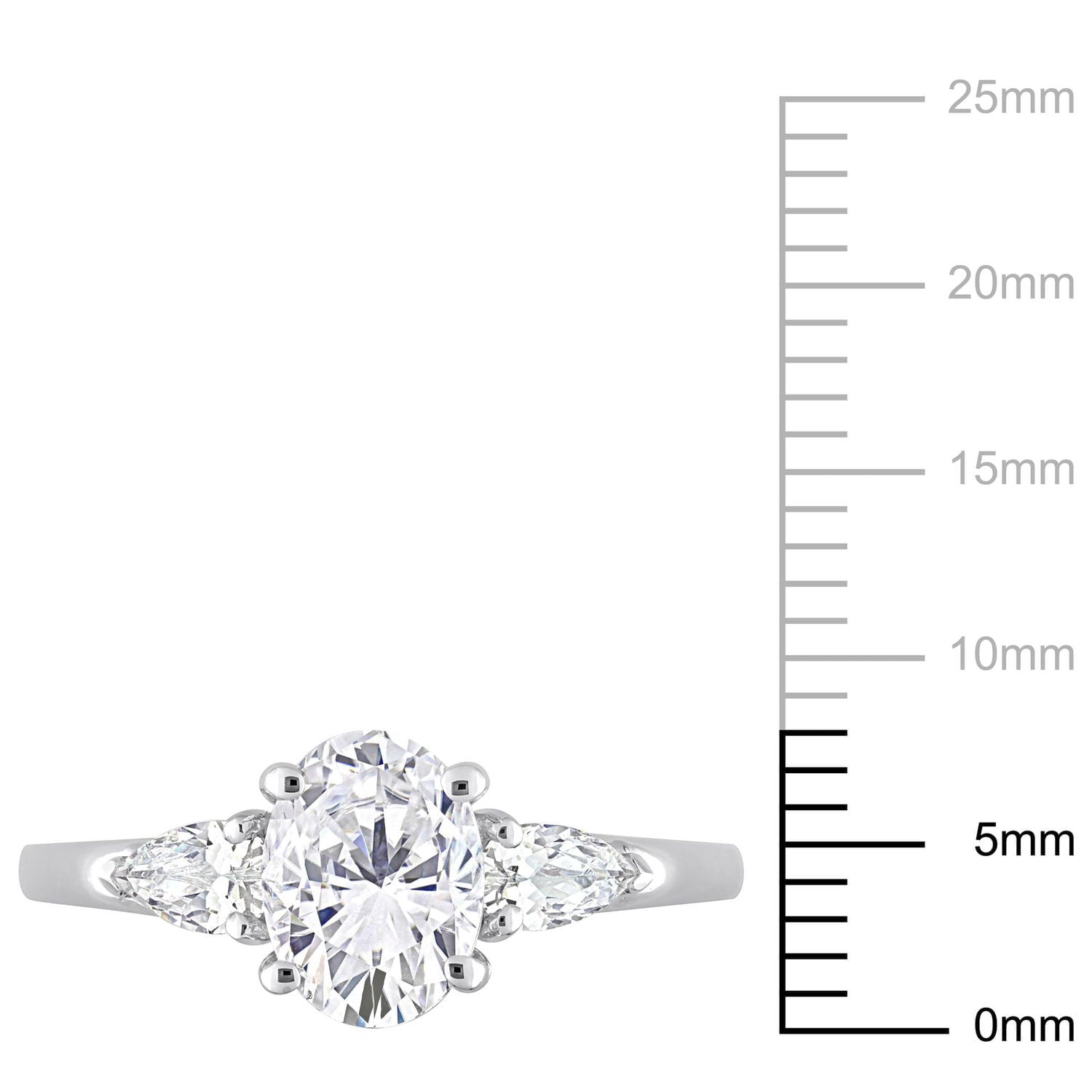 Miabella 3-1/2 Carat T.G.W. Cubic Zirconia Sterling Silver 3-Stone Engagement Ring