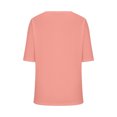 thumbnail image 4 of Timegard Womens Tops V-Neck 1/2 Sleeve Solid Color Basic Tee Shirts Comfy Blouse Casual Tunic Tops, 4 of 5