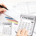 thumbnail image 2 of HHBEAUTY Premium Commercial 12-Digit Large Desktop Calculator, Voice Calculator, Battery and Solar Powered, Perfect for Home/Office Accounting Finance Use, 2 of 6