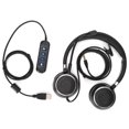 thumbnail image 2 of DEWIN Binaural Headset Office Headset with Mic and Audio Control for 3.5mm Connector and USB Interface, 2 of 14