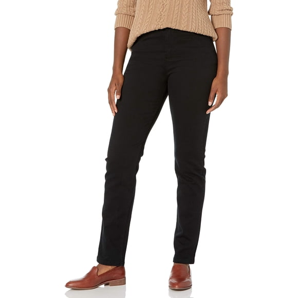 Gloria Vanderbilt Women's Classic Amanda High Rise Tapered Jean for Women - Black 12 Long
