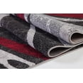 thumbnail image 4 of Spirals Abstract Pattern Area Rug Carpet in Red Grey Black, 4x6 (3'11" x 5'7", 120cm x 170cm), 4 of 5