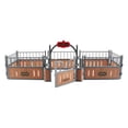 thumbnail image 2 of Milaget Horse Stable Model Playset Farm Animal Fence for DIY Scene Microlandscape Layout Brown, 2 of 9