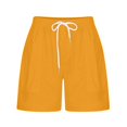 thumbnail image 4 of Birdeem Womens Solid Casual Loose Pockets Drawstring Short Pants, 4 of 5