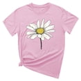 thumbnail image 5 of KIHOUT Nouveau Haut de Mode d'Été pour Femmes 2025, T-Shirt à Manches Courtes à Col Rond Décontracté à Imprimé Floral Rose TG, 5 of 5