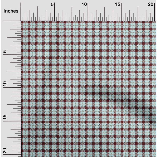 oneOone Cotton Poplin Fabric Gingham Check Decor Fabric Printed BTY 56 Inch Wide