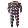 thumbnail image 3 of Christmas Family Matching Jumpsuits Pajamas Santa/Tree/Print Hooded Long Sleeve Zipper Onesie Rompers Pjs, 3 of 4