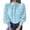Sky Blue, variant on Women's Lace Blouse, Long Sleeve Round Neck Casual Shirt, Button Down Top for Elegant Daily and Business Wear