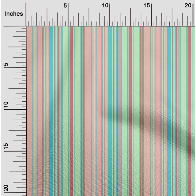 oneOone Tissu Polyester Lycra Multicolore Rayé Tissu de Couture BTY 56 Pouces de Large
